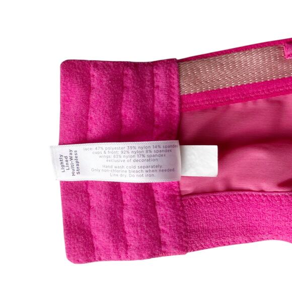 Cacique Lightly Lined Multi-way Strapless Bra Size 40DDD Floral Print Pink Lace - Picture 14 of 16